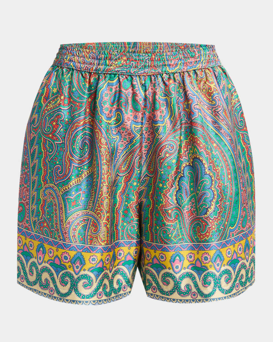 Paisley Silk Shorts
